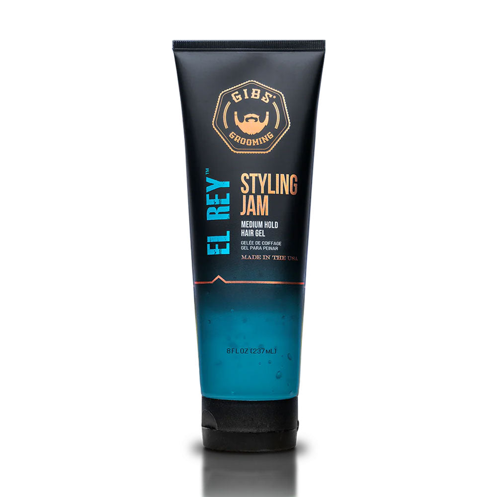 Gibs Grooming El Rey Styling Jam Medium Hold Hair Gel 8 oz